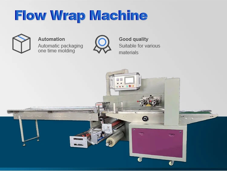 Simple to Use Pie Cake Wafer Biscuit Tortilla Spring Roll Sushi Full Automatic Flow Pack Horizontal Sandwich Wrapping Machine