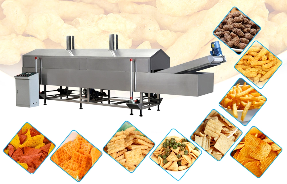 Automatic Potato Chips Making Machine French Fries Making Equipment Continuous Fryer Machine