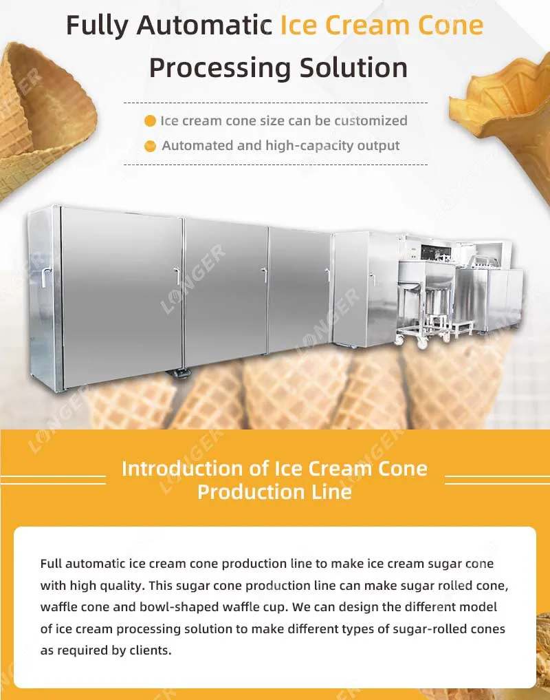 Fully Automatic Rolled Sugar Ice Cream Cone Making Machine
