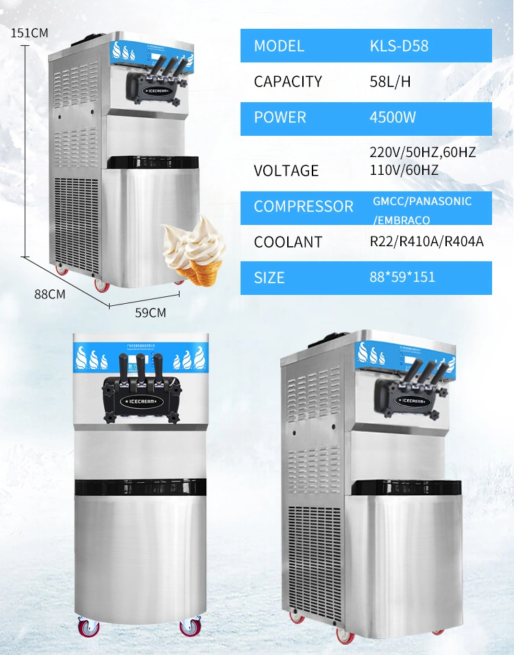 Desktop Ice Cream Machine/ Commercial Smart Cone/ Automatic Soft Ice Cream machine