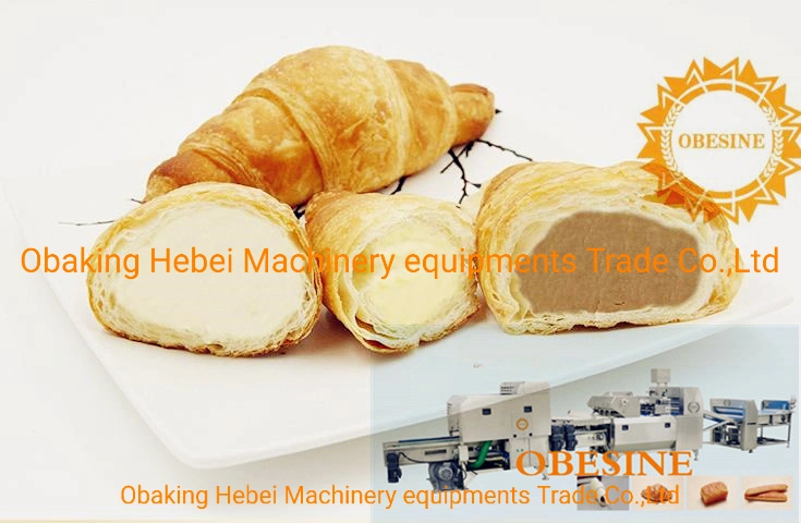 Complete Fully Automatic Ice Cream Filled Crossiant Production Line Industrial Grade Pastry Dough Processing Equipments CE Bread Machine