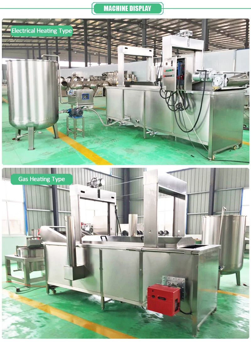 Double Layer Continuous Chicken Meat Fryer Gari Corn Nuts Frying Machine