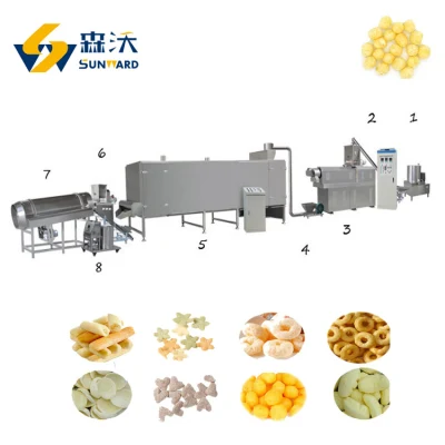 Jinan Sunward Machinery Puffed Cashew Nuts Snacks Food Pellet Machine Cheese Ball Processing Lines