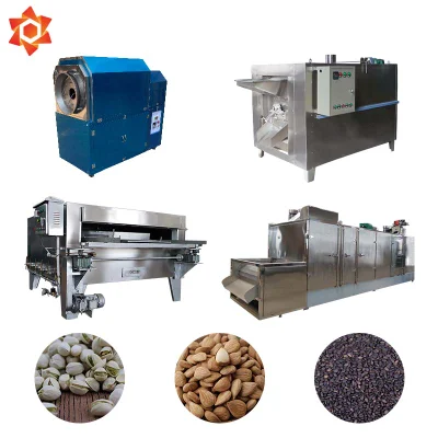 Auto Rotary Drum Nut Pistachio Cashew Roaster Machine Coffee Beans Peanut Roasting Equipment Machine