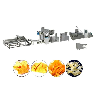Full Automatic Puffing Extruder Fried Bugles Chips Snack Corn Puffs Making Machine Production Line