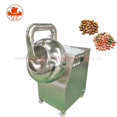 Snack Fcandy Dragee Auto Tablet Spin Coater Caramelized Nuts Coated Peanut Roasting Coating Making Machine