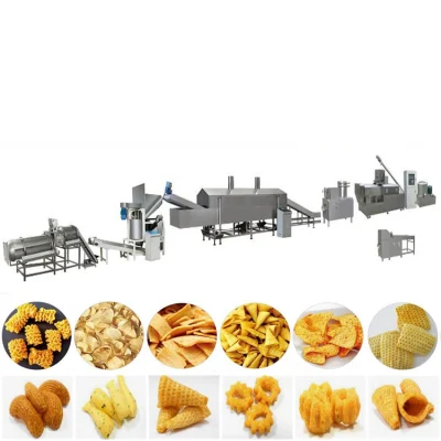 Multi Function Frying Snacks Making Machine Wheat Flour Bugles Chips Production Line