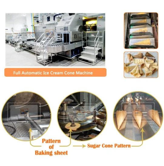 Stainless Steel Commercial Sugar Cone Machine Ice Cream Cone Machinery 10000/Hour.